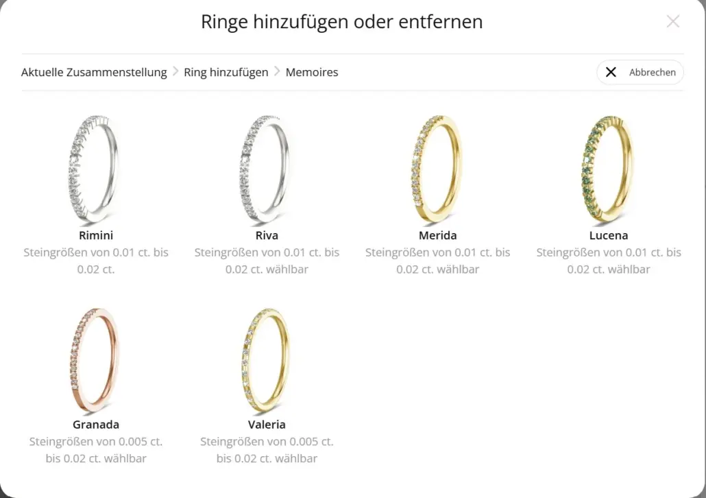 Konfigurator_Memoire-Auswahl