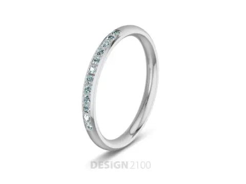 Memoire Ring-Blaue Brillanten-Platin Gold