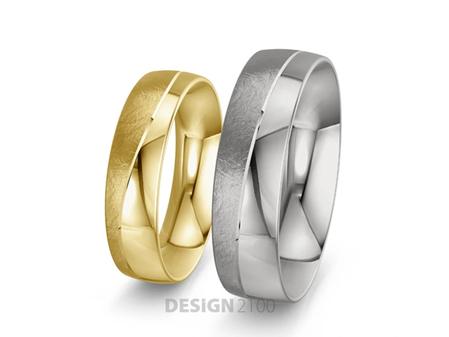 Zweifarbige-Eheringe-Gelbgold-Welle-Weissgold