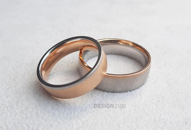 Zweifarbige Trauringe Rosegold Platin